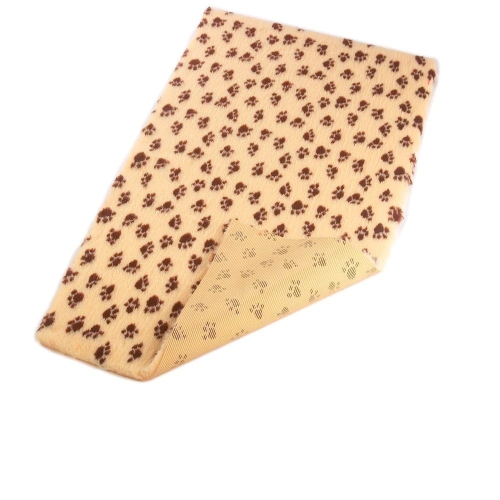 Bronte Wheat Paw Print Dog Bed Fleece 100 X150cm 3 Bronte Wheat Paw Print Dog Bed Fleece 100 X150cm