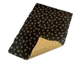 Bronte Black Paw Print Dog Bed Fleece 75x100cm