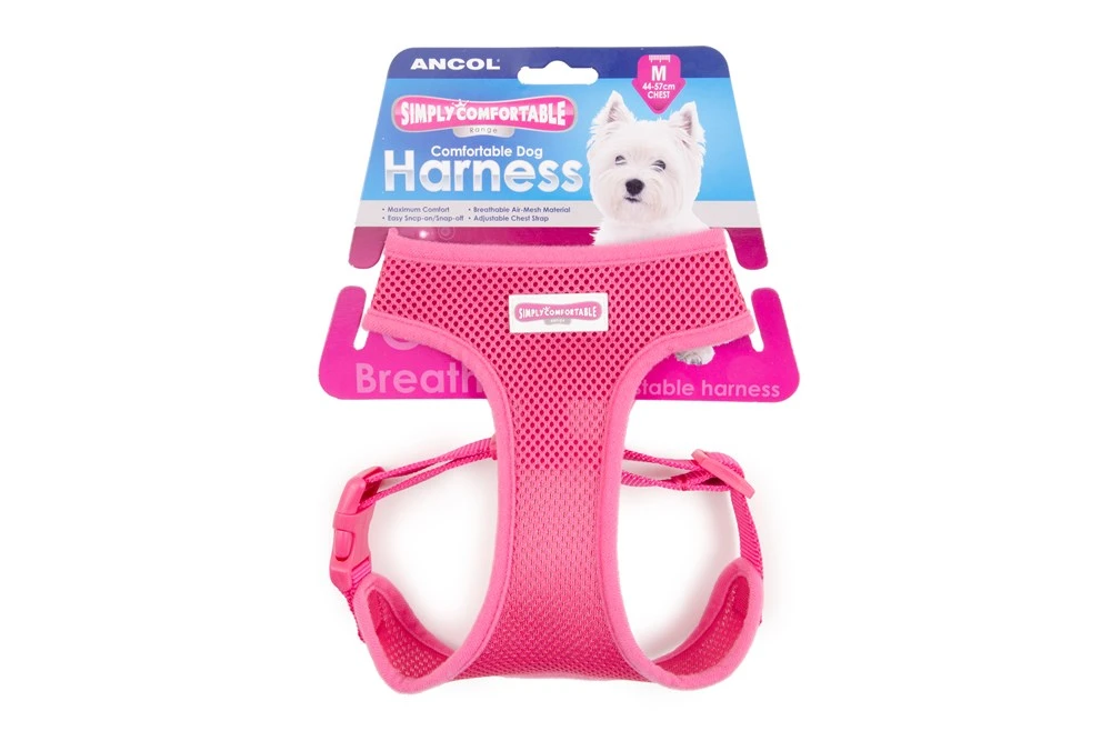 Comfort Mesh Dog Harness Pink Medium 3 Comfort Mesh Dog Harness Pink Medium