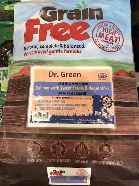 Dr. Dr Green Grain Free Large Breed Puppy/Junior Salmon 2KG 3 Dr. Dr Green Grain Free Large Breed Puppy/Junior Salmon 2KG