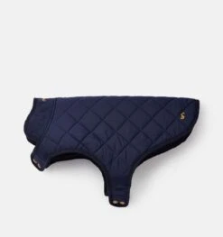 Joules Navy Quilted Dog Coat Large