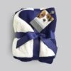 George Barclay Aran Knit Deluxe Pet Blanket Navy XL
