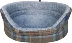 Blue Check Luxury Country Bed - Medium