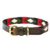 Weatherbeeta Polo Leather Collar Cowdray Brown/Black/Red/White Small
