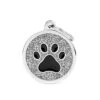 My Family Pet Tag - Grey Glitter Circle With Black Paw Large 2 My Family Pet Tag - Grey Glitter Circle With Black Paw Large -Kurgo Shop 00920423 large
