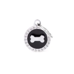 My Family Pet Tag - Black Glam Bone