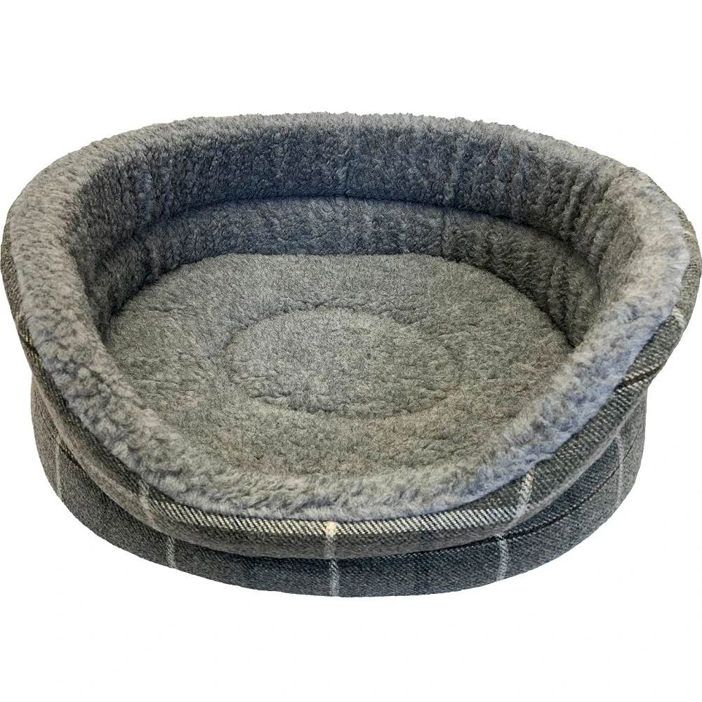Check Oval Bed Dark Grey - Medium (28") 3 Check Oval Bed Dark Grey - Medium (28")