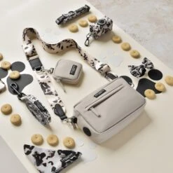 Cocopup London Mocha Dog Walking Bag With Twed Sage Strap