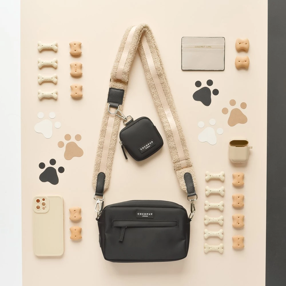 Cocopup London Black Dog Walking Bag With Teddy Rupert Strap 3 Cocopup London Black Dog Walking Bag With Teddy Rupert Strap